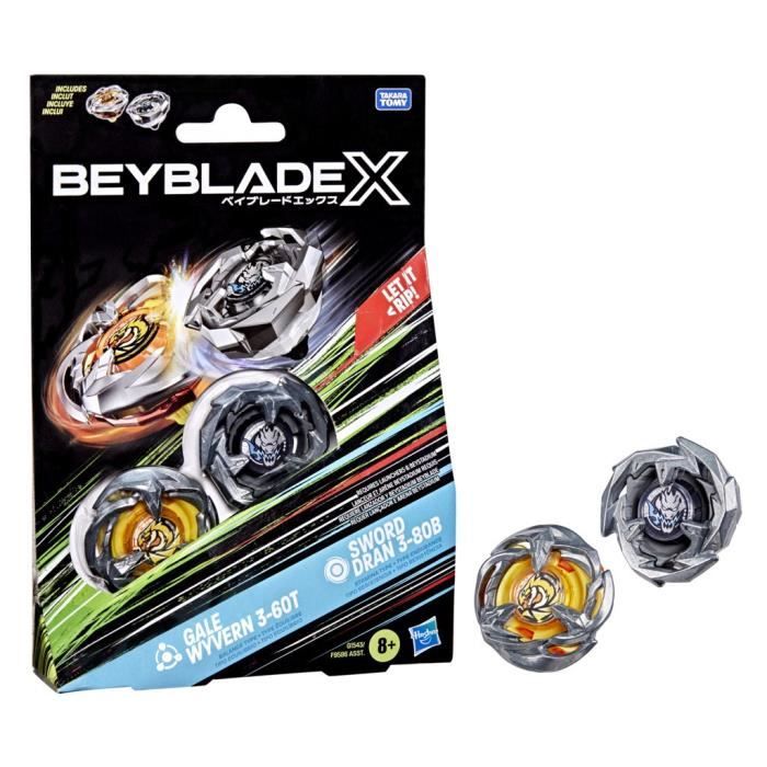 Beyblade X Dual Pack Gale Wyvern 3-60T et Sword Dran 3-80B, 2