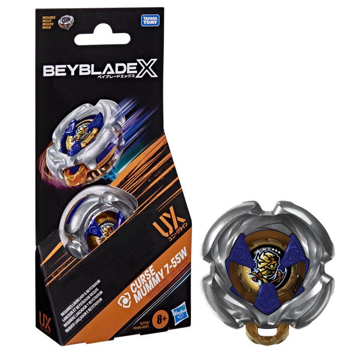 Beyblade X Booster Pack Curse Mummy 7-55W UX avec toupie de type défense toupies de combat authentiques dès 8 ans