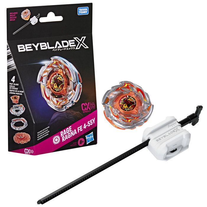 Beyblade X Starter Pack Rage Ragna FE 4-55Y CX Infinity toupie de type endurance et lanceur toupies de compétition dès 8 ans
