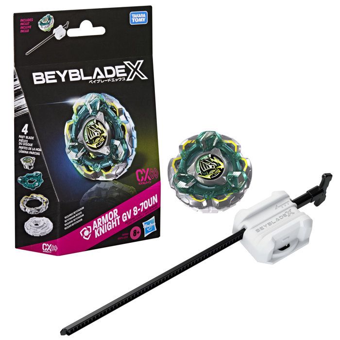 Beyblade X Starter Pack Fortress Knight GV 8-70UN CX Infinity toupie de type défense avec lanceur toupies de compétition dès 8 an