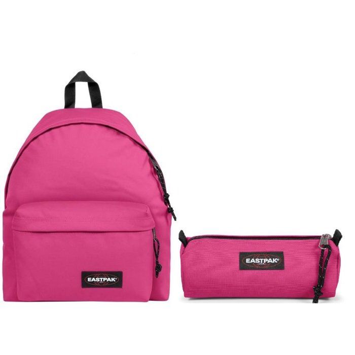 EASTPAK - Sac à Dos Padded Pakr + Trousse Benchmark Single - Pink Escape