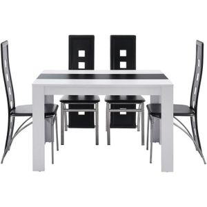 Table Blanche Et Chaise Noir