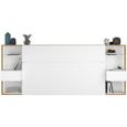 PARISOT Tête de Lit avec étagères + chevets intégrés - Décor blanc et chêne - L 255 x P 36 x H 103 cm - WHITE-0
