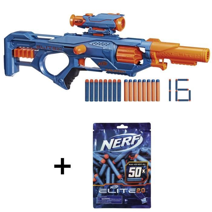 NERF Elite 2.0 Pack Blaster Eaglepoint RD-8 + 50 Fléchettes officielles