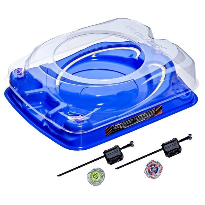Beyblade X Set de combat Descente-choc avec arène Beystadium 2 toupies et 2 lanceurs dès 8 ans