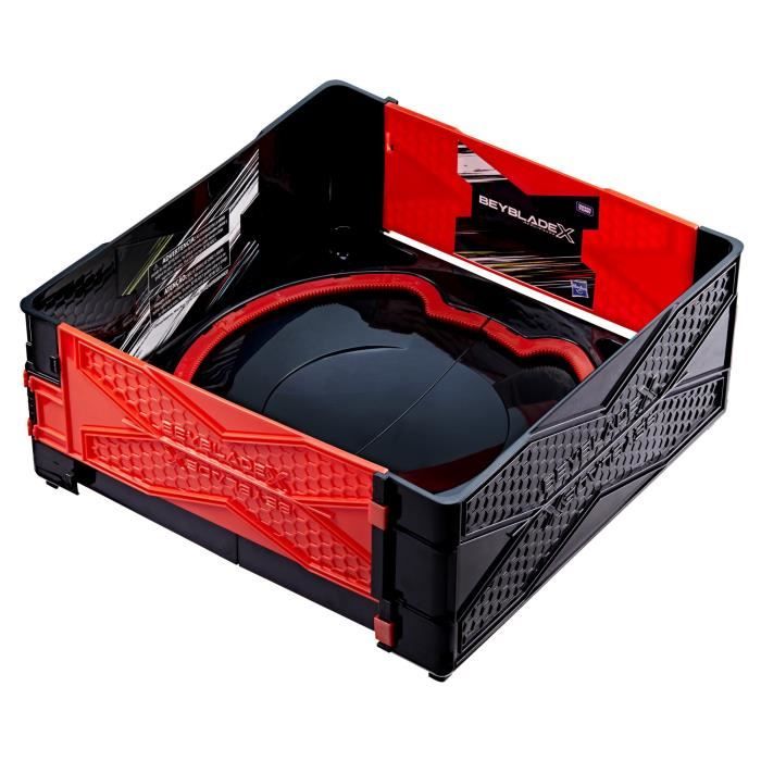 Beyblade X Set de combat Attaque sournoise avec arène Beystadium, 2 toupies de compétition à rotation droite, 2 lanceurs, dès 8 ans