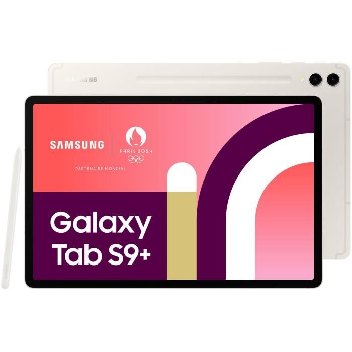 Tablette Tactile SAMSUNG Galaxy Tab S9+ 12,4 WIFI 256Go Crème
