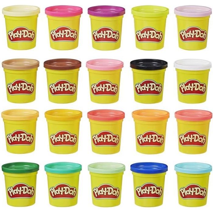 Pâte à modeler PLAY-DOH - 20 Pots - Super couleurs - 84 g chacun