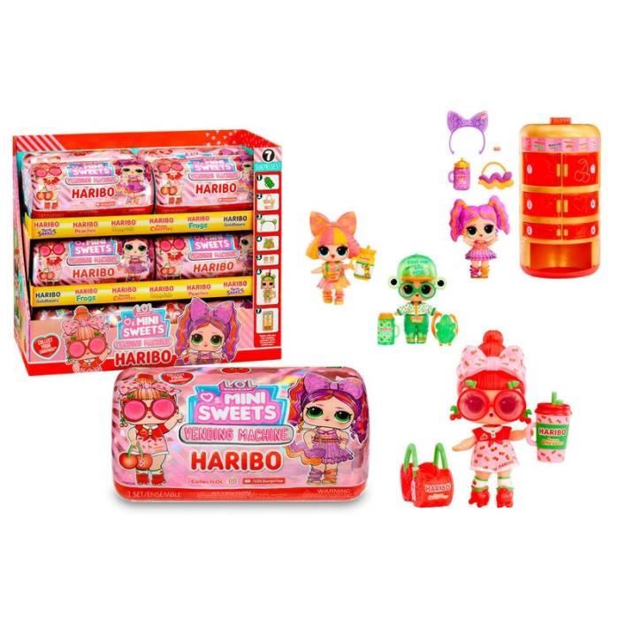 L.O.L. Surprise Loves Mini Sweets X Haribo PDQ - Poupée 7,5 cm + accessoires - Format distributeur d