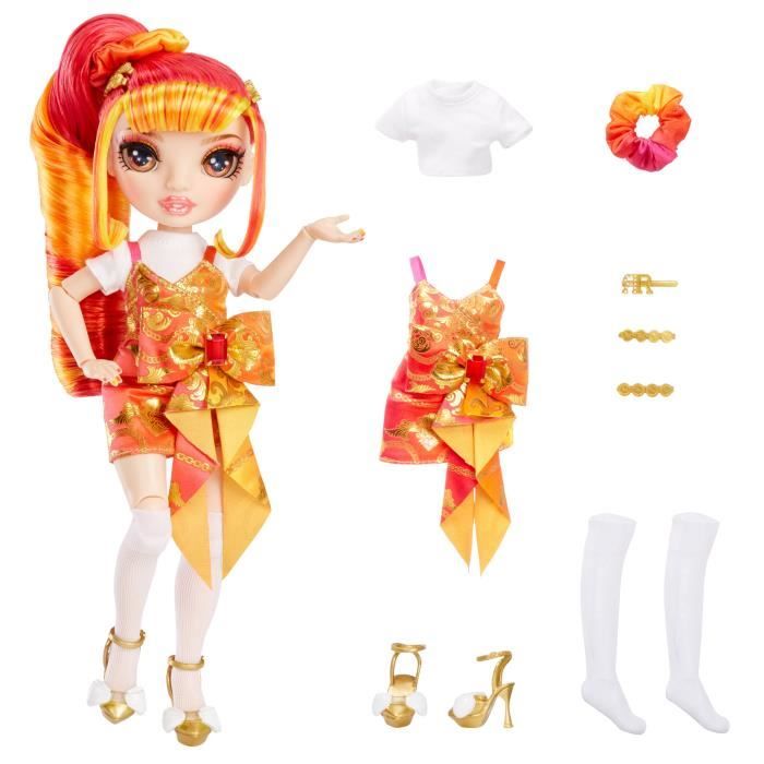 Rainbow High Junior High S3 - Poupée Mannequin Arc-en-Ciel 22cm - Laurel Devious (Orange)