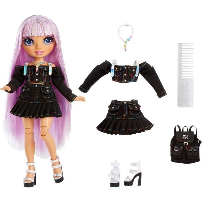 Rainbow High S23 Fashion Doll - Poupée 27 cm Aiden Russel (Amethyste) - 1  tenue, 1 paire de chaussures et des accessoires