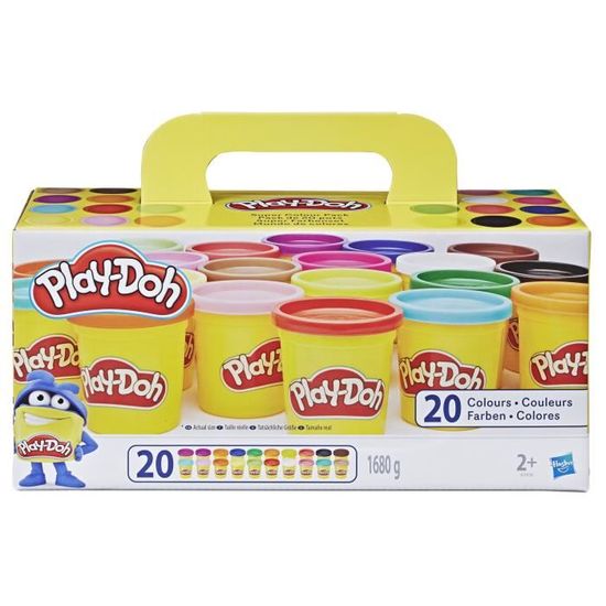 Play Doh 20 Pots De Pate A Modeler Super Couleurs 84 G