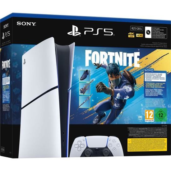 Pack PS5 Digital : Console PlayStation 5 (Modèle Slim) + Fortnite® Flowering Chaos