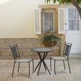 Lot de 2 chaises de jardin - Style zellige - Acier thermolaqué + Textilene - 50 x 59 x 91 cm-1