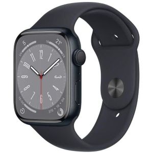 MONTRE CONNECTÉE Apple Watch (Series 8) 2022 GPS 45 mm - Aluminium Minuit - Bracelet sport Noir - Reconditionné - Excellent état