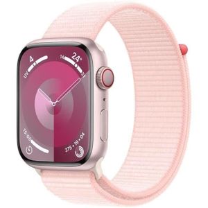 MONTRE CONNECTÉE Apple Watch Series 9 GPS - 45mm - Boîtier Pink Aluminium - Bracelet Light Pink Sport Loop (2023) - Reconditionné - Excellent état