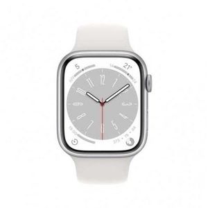 MONTRE CONNECTÉE Apple Watch (Series 8) 2022 GPS 45 mm - Aluminium Argent - Bracelet sport Blanc - Reconditionné - Excellent état