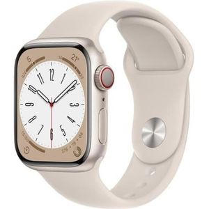 MONTRE CONNECTÉE Apple Watch (Series 8) 2022 GPS 41 mm - Aluminium Lumière stellaire - Bracelet sport Lumière - Reconditionné - Excellent état