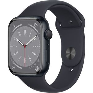 MONTRE CONNECTÉE Apple Watch Series 8 GPS - 45mm - Boîtier Midnight Aluminium - Bracelet Midnight Sport Band (2022) - Reconditionné - Excellent état
