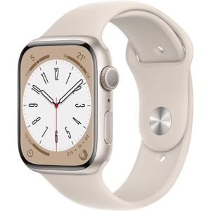 MONTRE CONNECTÉE Apple Watch Series 8 GPS - 45mm - Boîtier Starlight Aluminium - Bracelet Starlight Sport Band(2022) - Reconditionné - Excellent