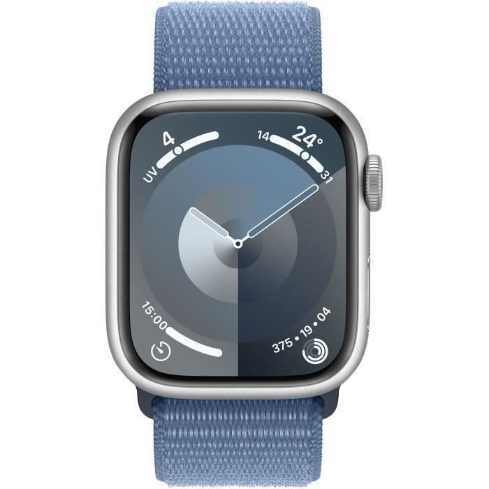 Apple Watch Series 9 GPS - 41mm - Boîtier Silver Aluminium - Bracelet Winter Blue Sport Loop - Reconditionné - Excellent état - Apple