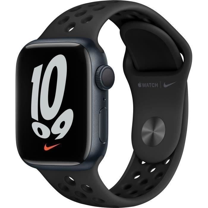 Apple Watch Nike Series 7 GPS - 41mm - Boîtier Midnight Aluminium - Bracelet Anthracite / Blac (2021) - Reconditionné - Excellent - Apple