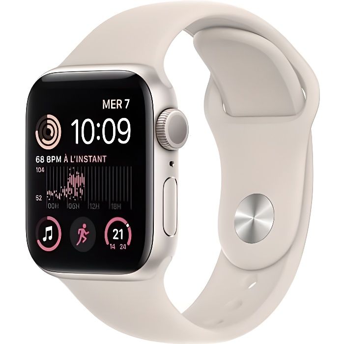Apple Watch Series SE 2022 GPS 40 mm Aluminium Bracelet sport - vue 2