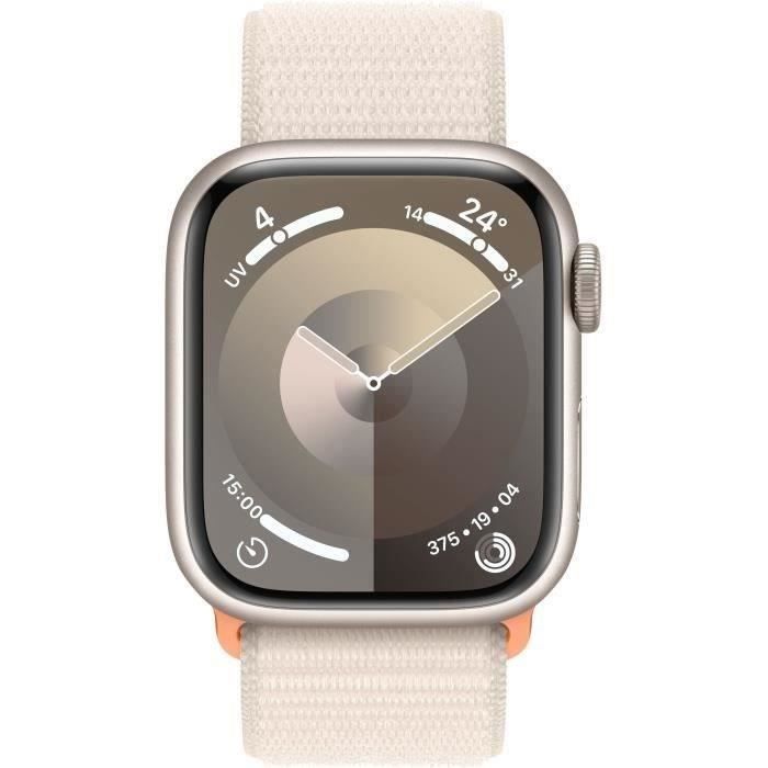 Apple Watch Series 9 GPS + Cellular - 41mm - Boîtier Starlight Aluminium - Bracelet Starlight Sport - Reconditionné - Excellent