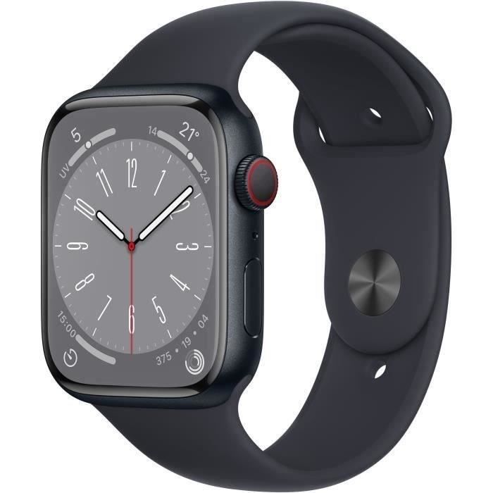 Apple Watch Series 8 GPS + Cellular - 45mm - Boîtier Midnight Aluminium - Bracelet Midnight (2022) - Reconditionné - Excellent état - Apple