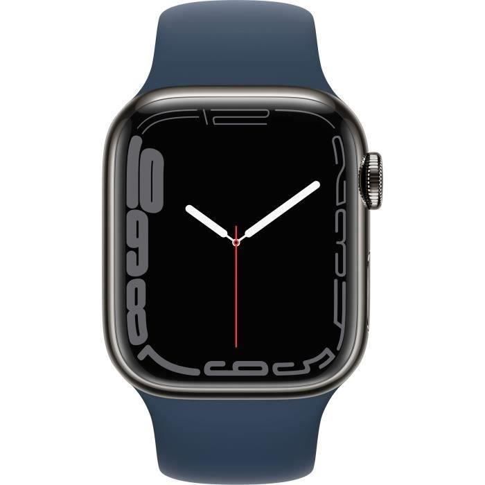 Apple Watch Series 7 GPS + Cellular - 41mm - Boîtier Graphite Stainless Steel - Bracelet Abyss Blue - Reconditionné - Excellent - Apple