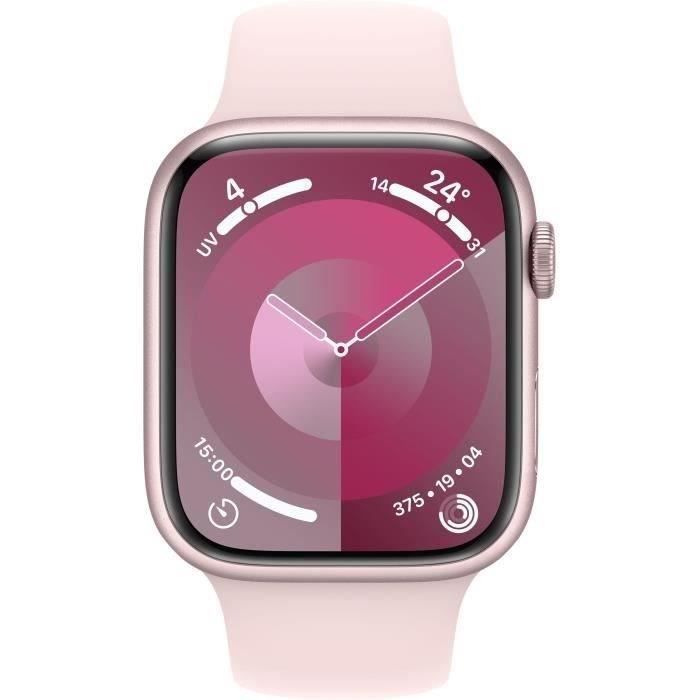 Apple Watch Series 9 GPS - 45mm - Boîtier Pink Aluminium - Bracelet Light Pink Sport Band - S/M - Reconditionné - Excellent état