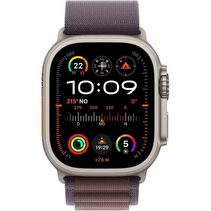 Apple Watch Ultra 2 GPS + Cellular- 49mm - Boîtier Titanium - Bracelet Indigo Alpine Loop - Small - Reconditionné - Excellent état - Apple