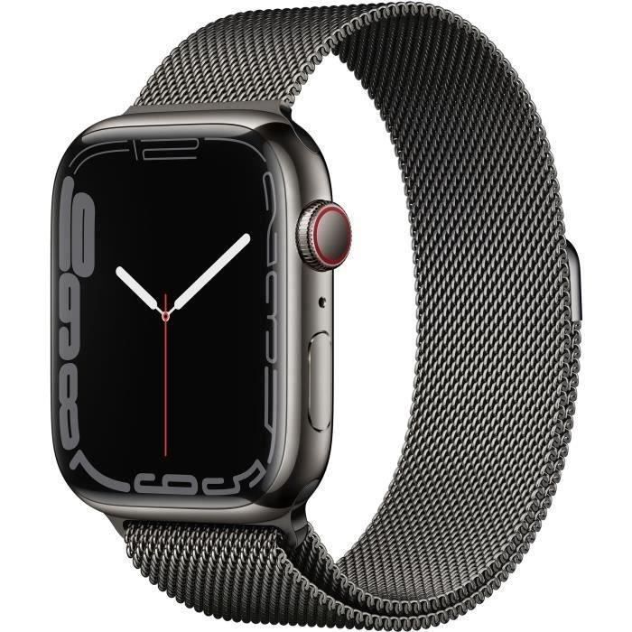 Apple Watch Series 7 GPS + Cellular - 45mm - Boîtier Graphite Stainless Steel - Bracelet Grap(2021) - Reconditionné - Excellent - Apple