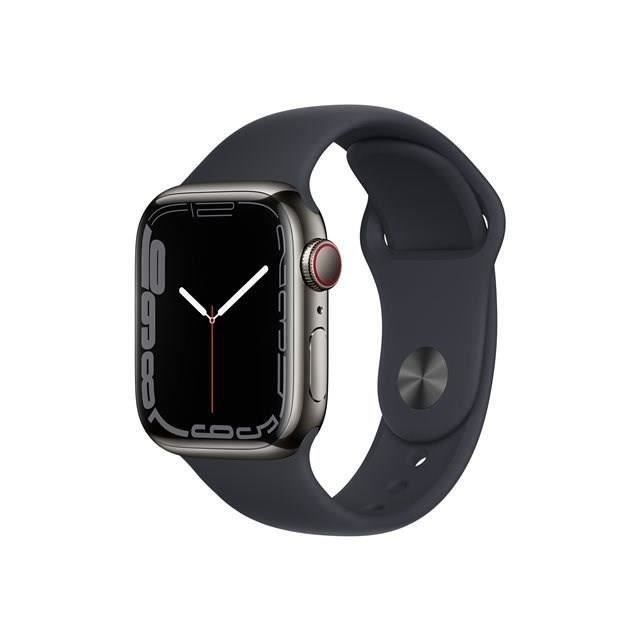 Apple Watch Series 7 GPS + Cellulaire 41mm Boîtier acier inoxidable Or Bracelet Sport - vue 2
