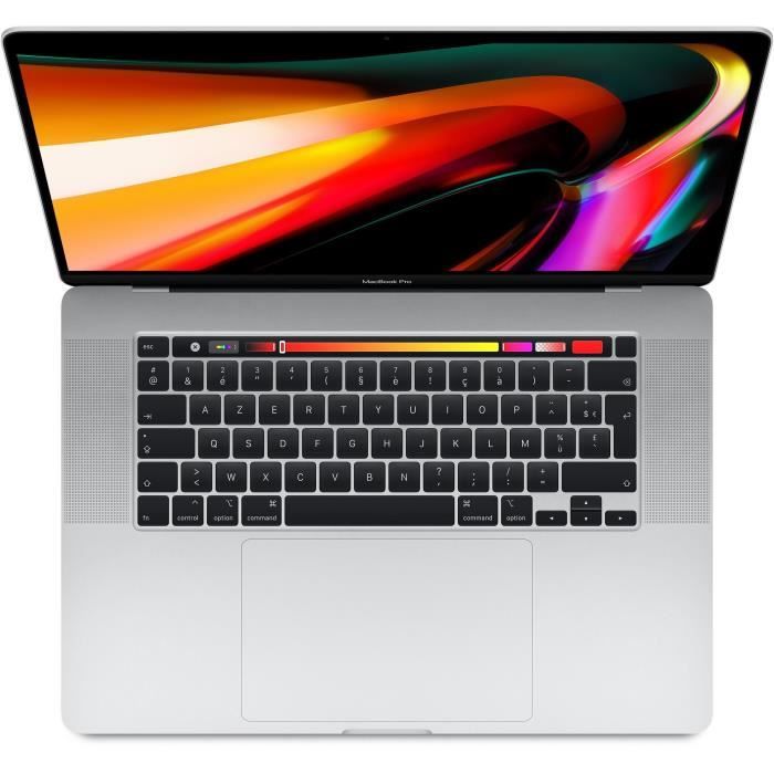 MacBook Pro Touch Bar 16Core i7 26 Ghz 16 Go 512 Go SSD Argent (2019) - Batterie Neuve - Reconditionné - Excellent état