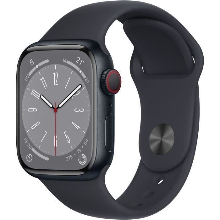 Apple Watch Series 8 GPS + Cellular - 41mm - Boîtier Midnight Aluminium - Bracelet Midnight (2022) - Reconditionné - Excellent état - Apple