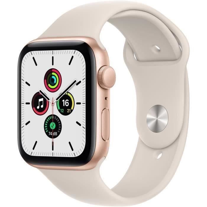 Apple Watch SE GPS 2021- 44mm - Boitier Gold Aluminium - Bracelet Sport Starlight(2021) - Reconditionné - Excellent état - Apple