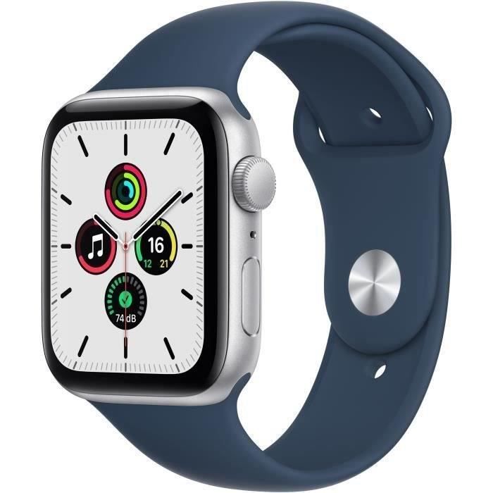 Apple Watch SE GPS 2021 - 44mm - Boitier Silver Aluminium - Bracelet Sport Abyss Blue (2021) - Reconditionné - Excellent état - Apple
