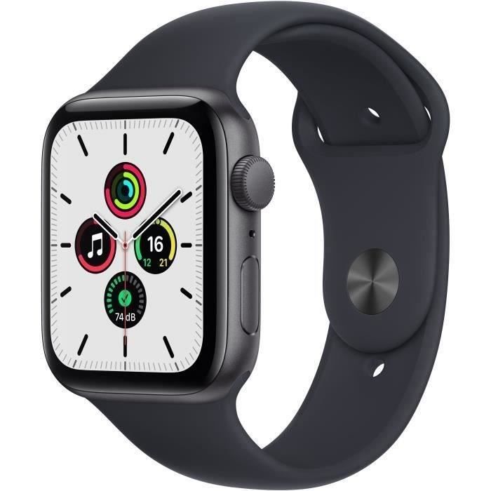 Apple Watch SE GPS 2021 - 44mm - Boitier Space Grey Aluminium - Bracelet Sport Midnight (2021) - Reconditionné - Excellent état - Apple