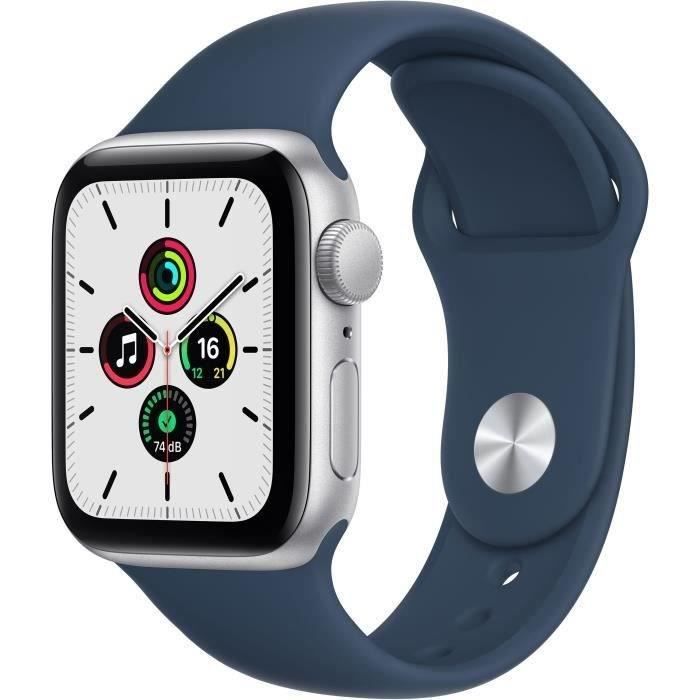 Apple Watch SE GPS 2021 - 40mm - Boitier Silver Aluminium - Bracelet Sport Abyss Blue (2021) - Reconditionné - Excellent état - Apple
