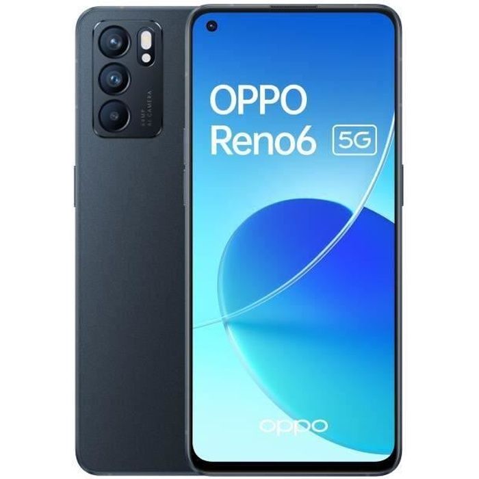 OPPO RENO6 128GB Noir (2021) - Reconditionné - Excellent état