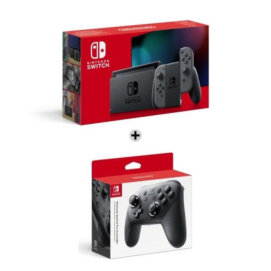 Console Nintendo Switch avec paire de JoyCon gris + Pro Controller Cdiscount Jeux vidéo