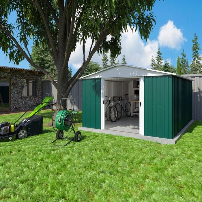 YARDMASTER Abri de jardin en métal 12m² - Vert et alu