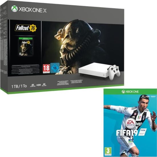 Xbox One X 1 To Fallout 76 Edition limitée Robot White + Fifa 19
