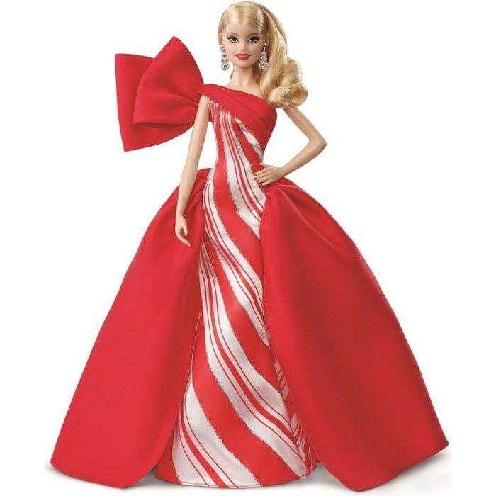 édition 2021 Barbie Signature poupée de collection Joyeux Noël en robe argentée 