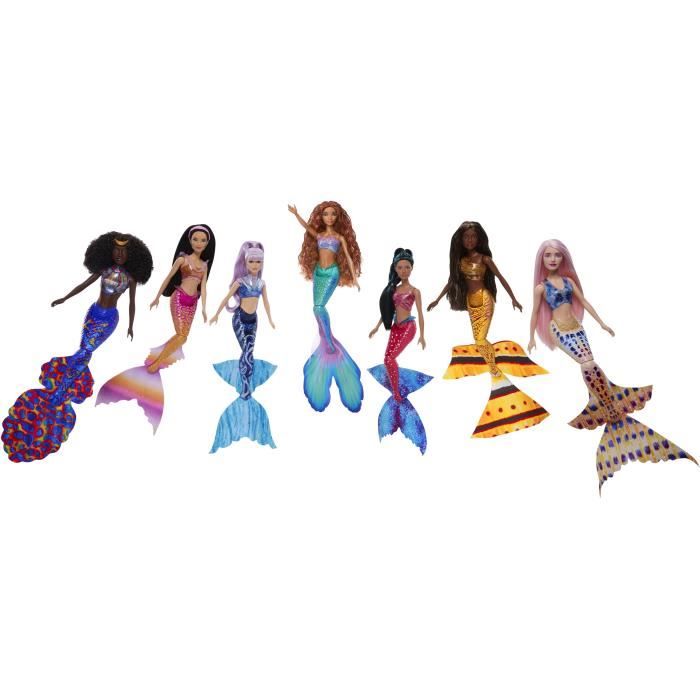 COFFRET 7 SOEURS SIRENES - MATTEL - HLX18 - POUPEE MANNEQUIN DISNEY