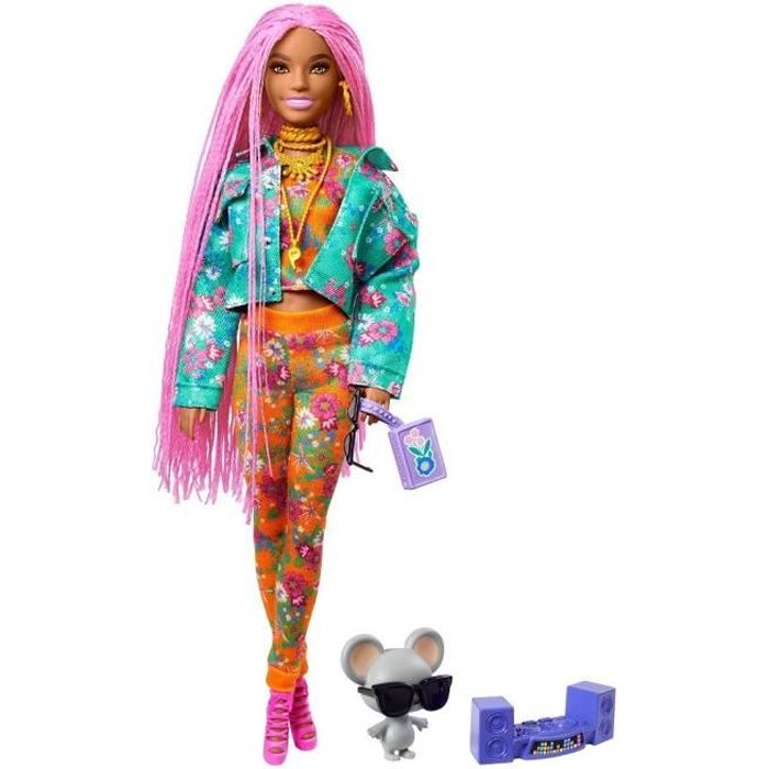 1 tenue avec petite veste fourrure vêtements pour Barbie poupée mannequin  femme