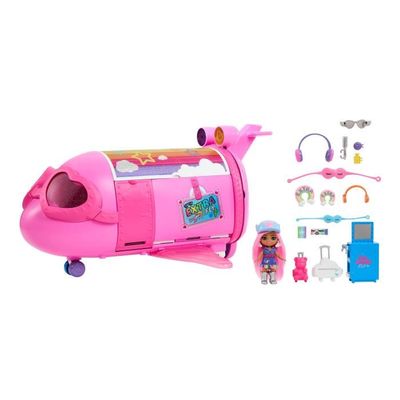 Barbie Et Sa Fiat 500 Rose : La Voiture Décapotable 4 Places Avec Poupée Incluse – Jouet Voyage Pour Enfants Dès 3 Ans