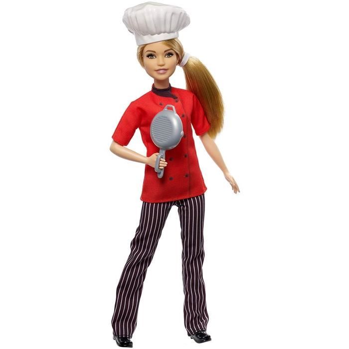 Poupée Barbie Chef Cuisinière - Métiers - Blonde - Mattel DHB22 - RARE - Neuf