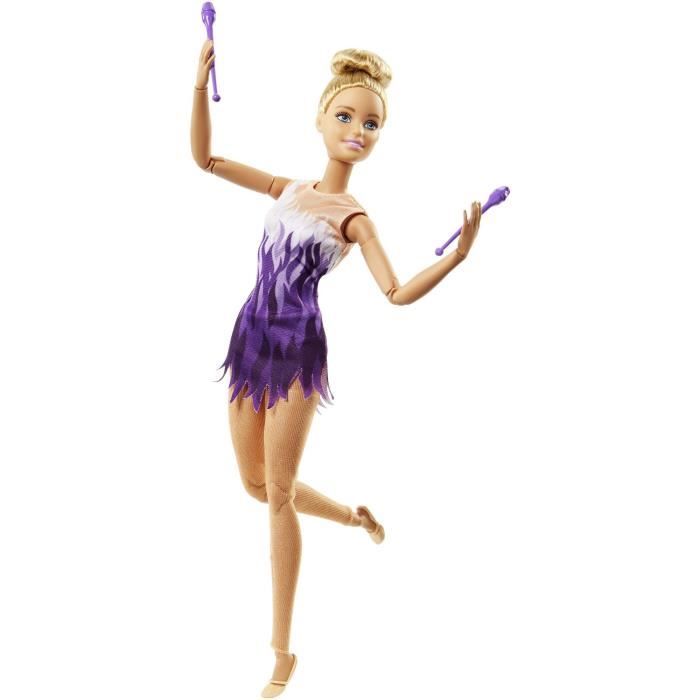 Barbie Gymnaste Blonde - MATTEL - Poupée articulée avec ruban argenté -  Cdiscount Jeux - Jouets